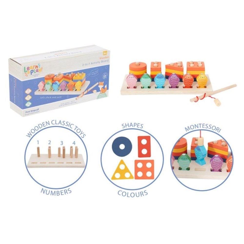 Montessori Wooden Fishing Toy | Toddler Activity Board, Fine Motor Skills Game