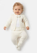 Baby knitted pom pom cardigan and trousers
