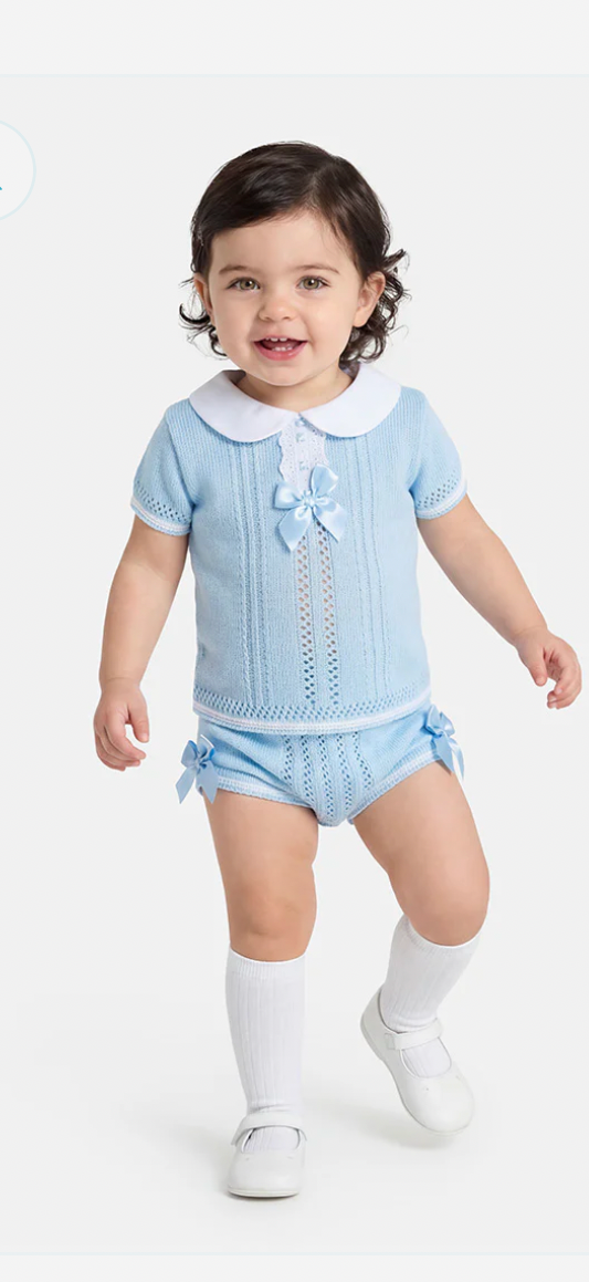 Spanish knitted bow top and jam pants