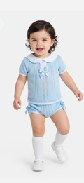 Spanish knitted bow top and jam pants