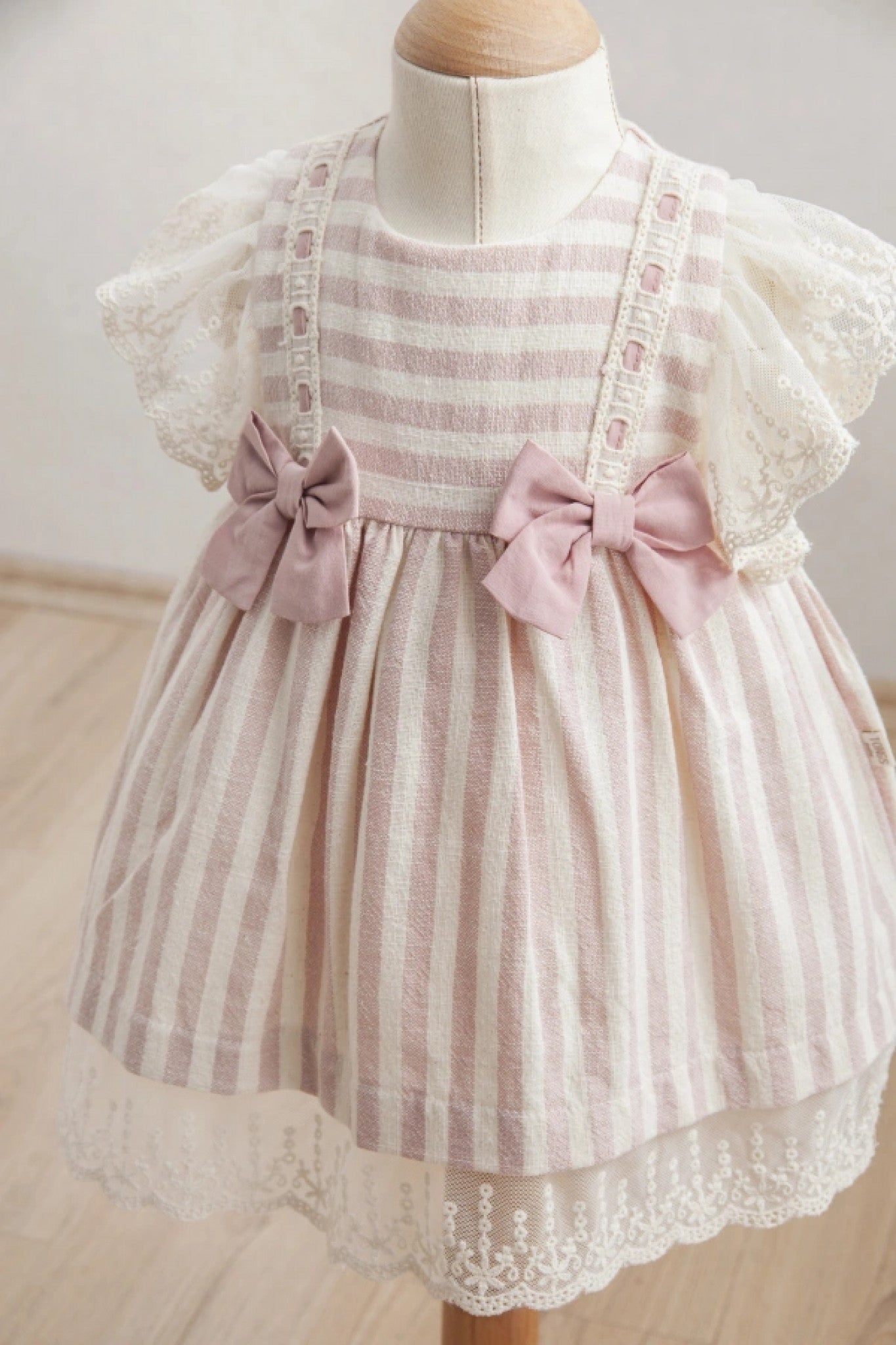 Lilac cotton stripe woven dress