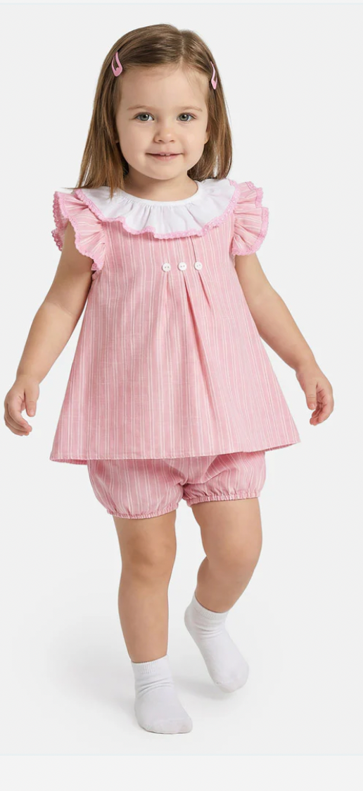 Spanish striped frilly dress&pants