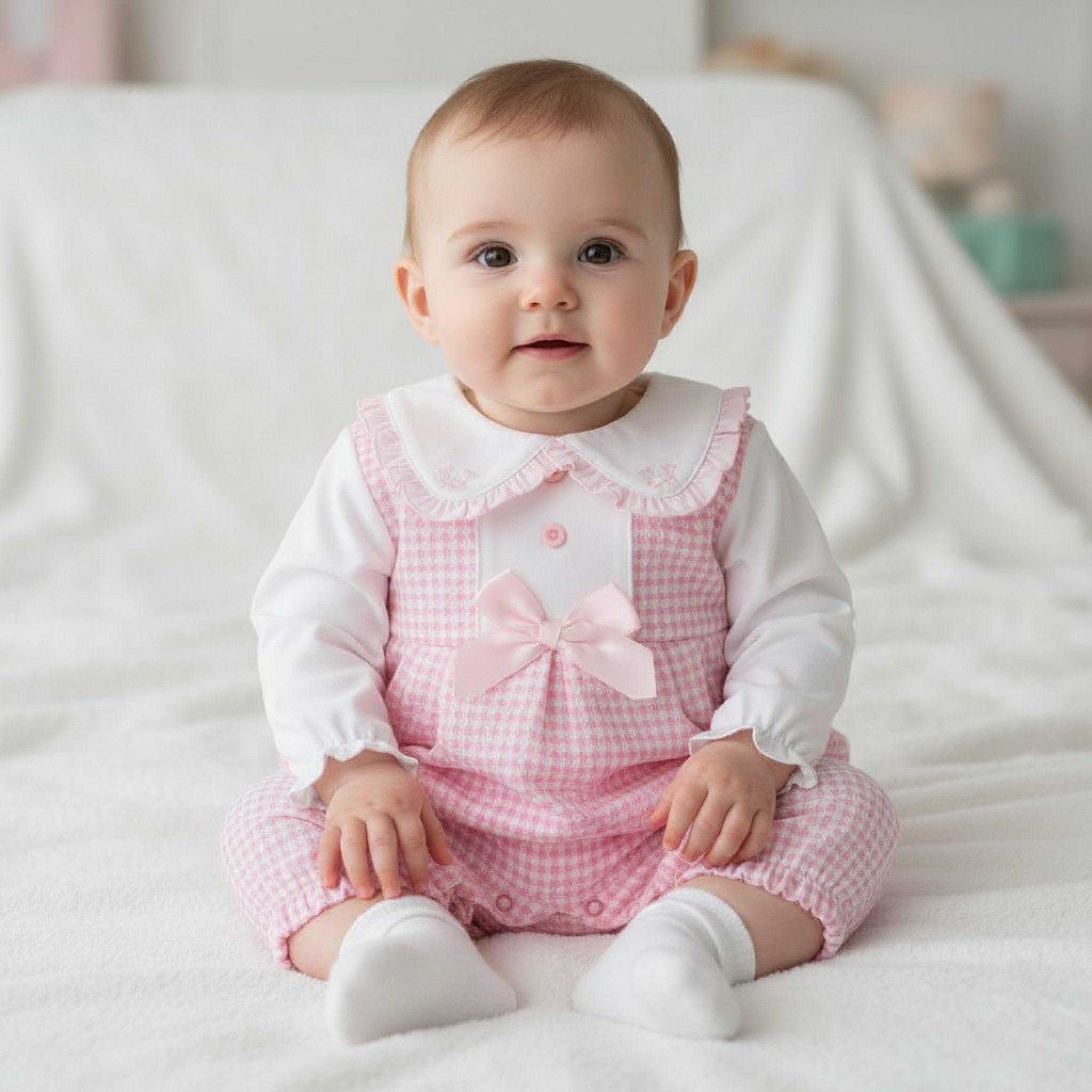 Bow Dungarees Set