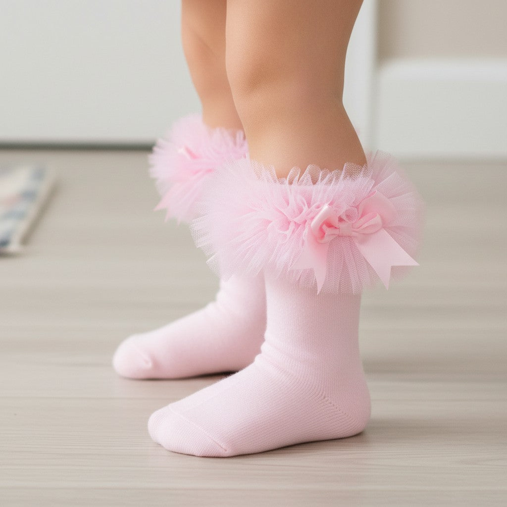 Pink Tutu Bow Sock