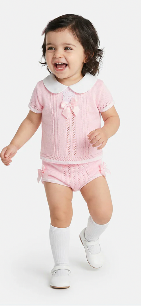 Spanish knitted bow top and jam pants