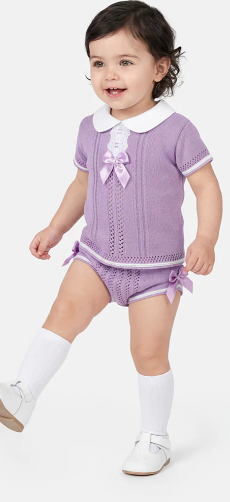 Spanish knitted bow top and jam pants