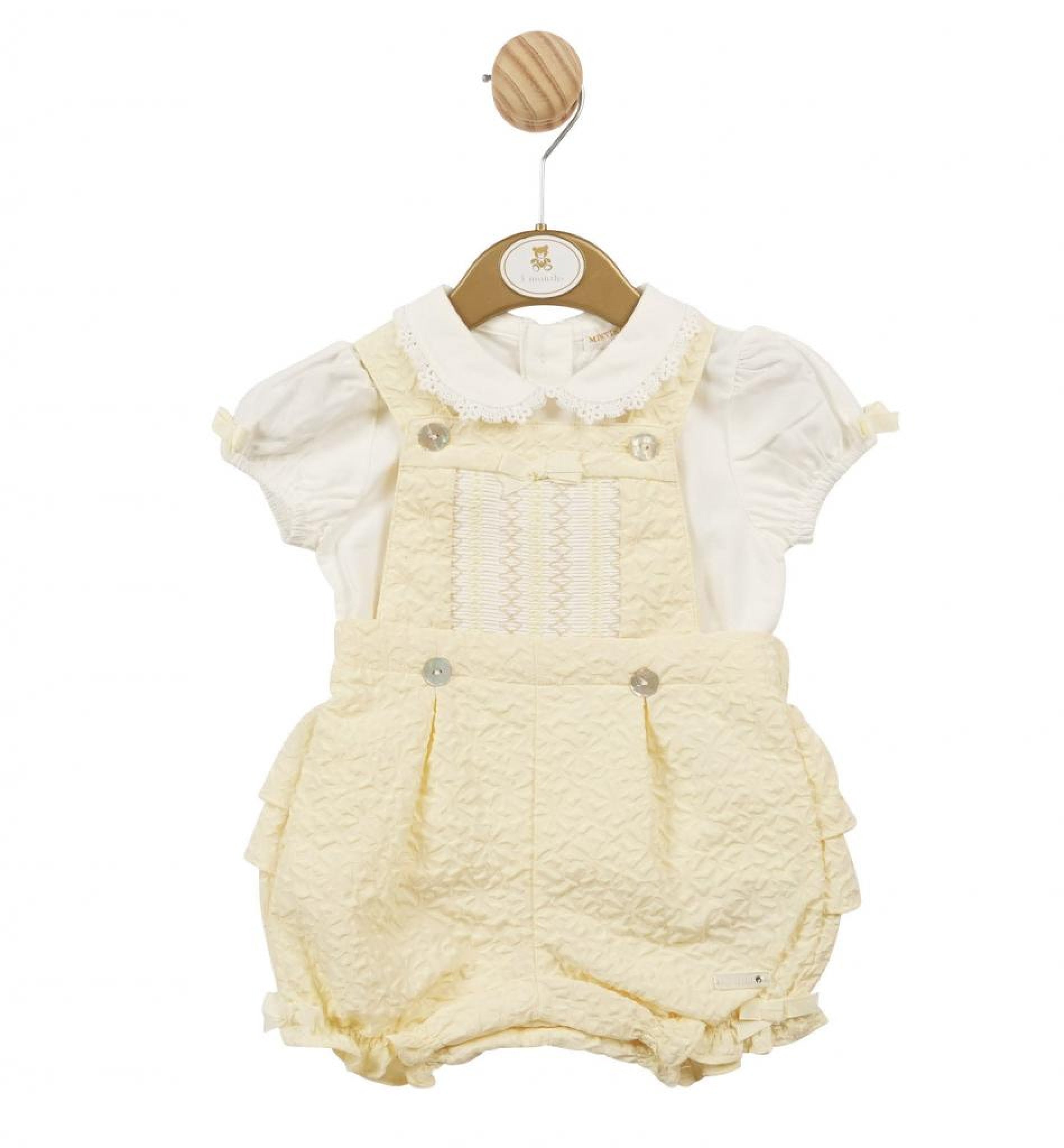 Lemon yellow smock romper