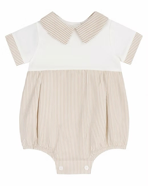 Pinstripe Beige Romper