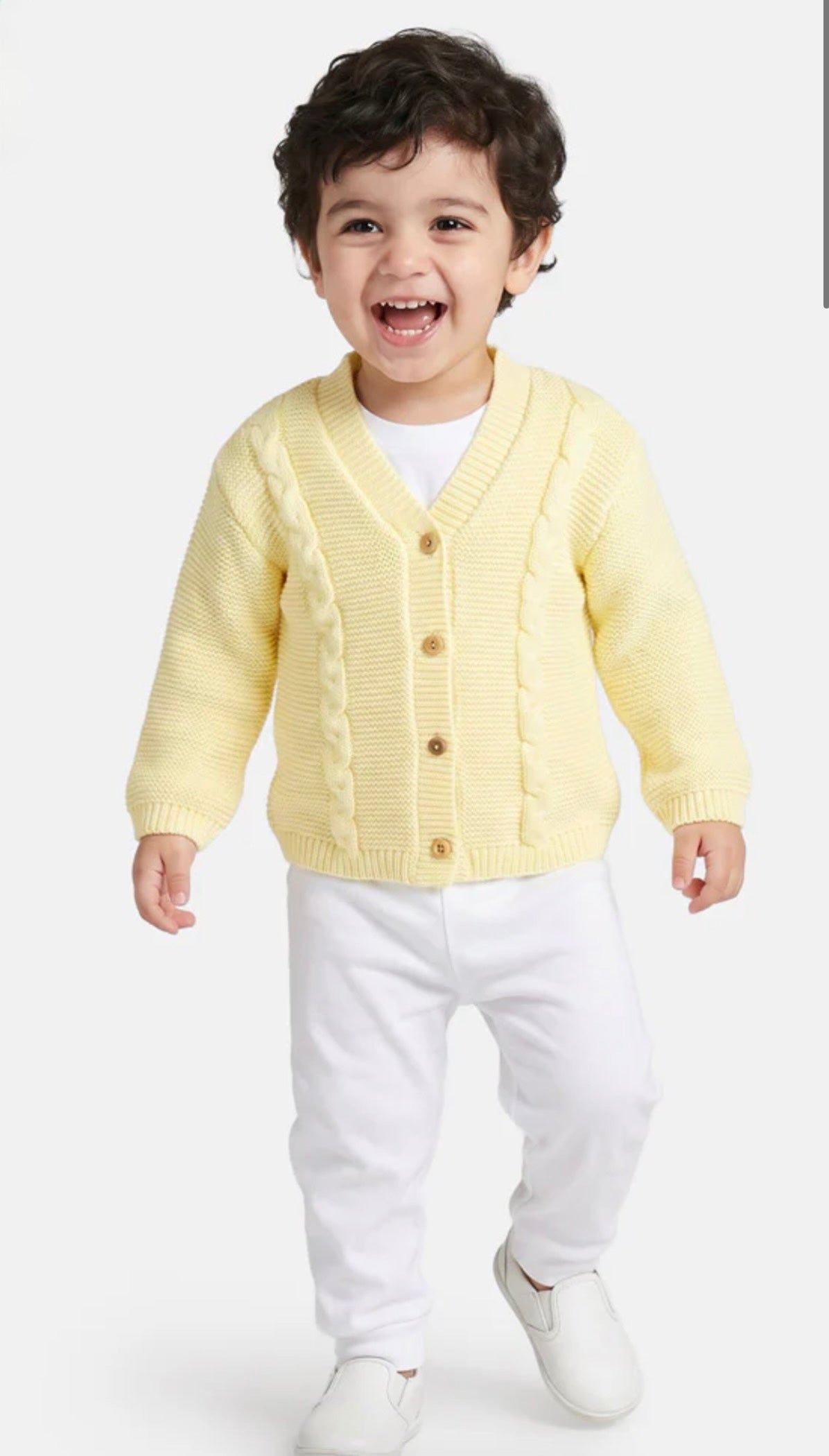 Boys Lemon Yellow Cardigan