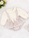 Bow Dungaree Set