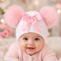 White&Pink Baby Bow Hat