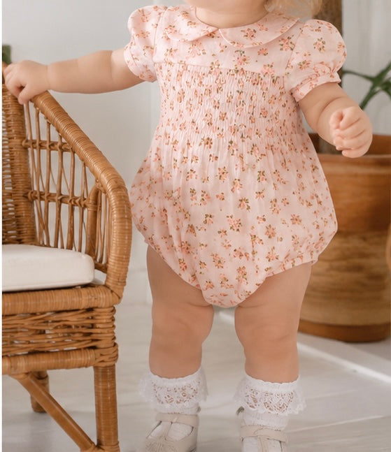 Rose smock romper