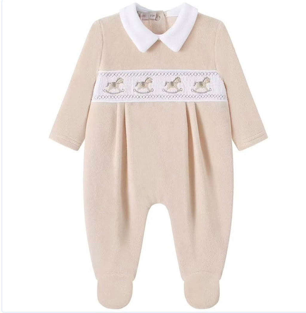 Rocking Horse Smock Babygrow