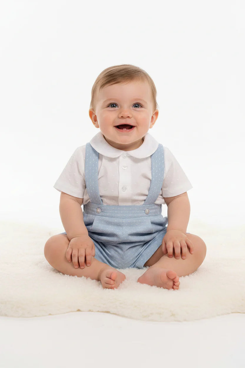 Baby boy sky blue dungaree set