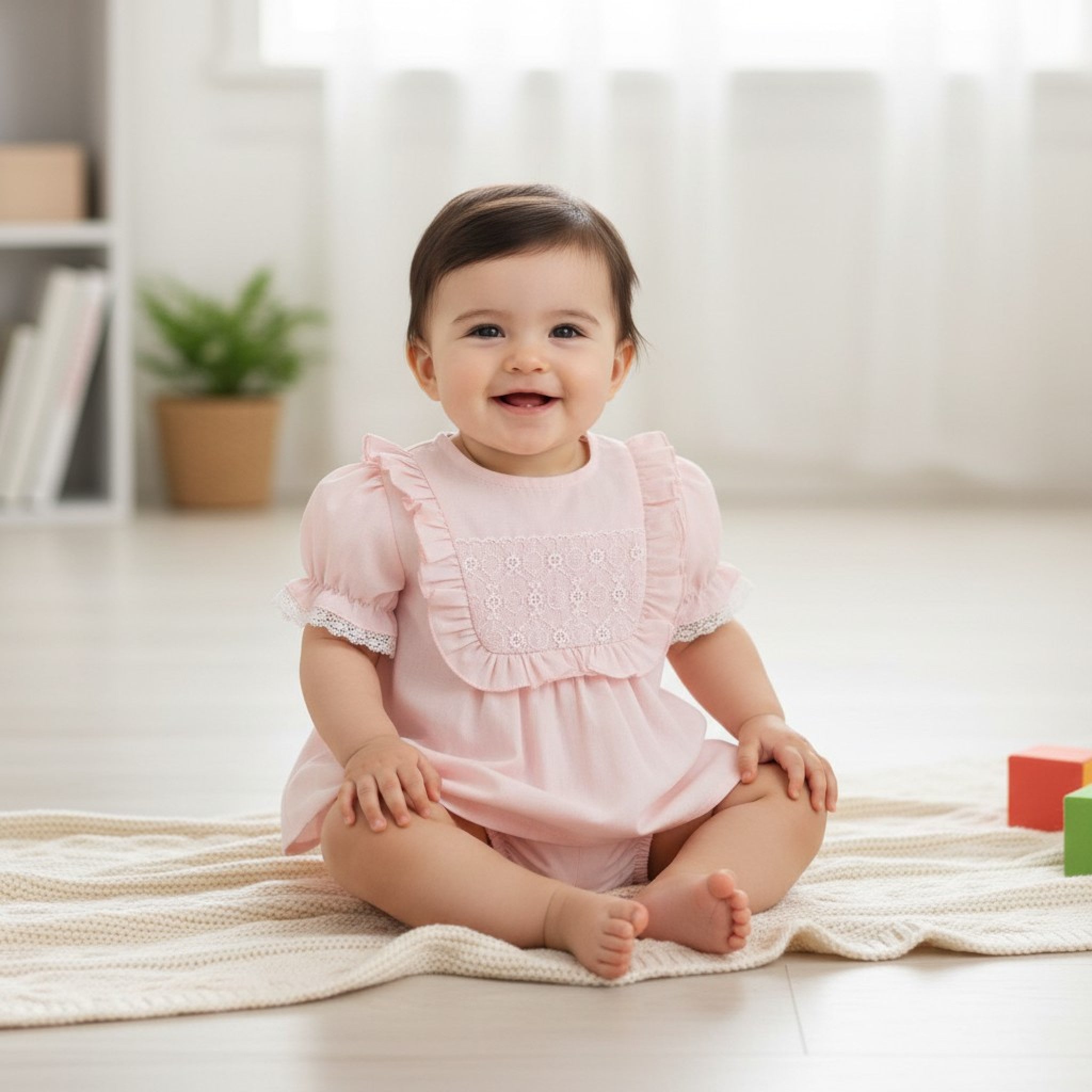 Embroidery top and bloomers set