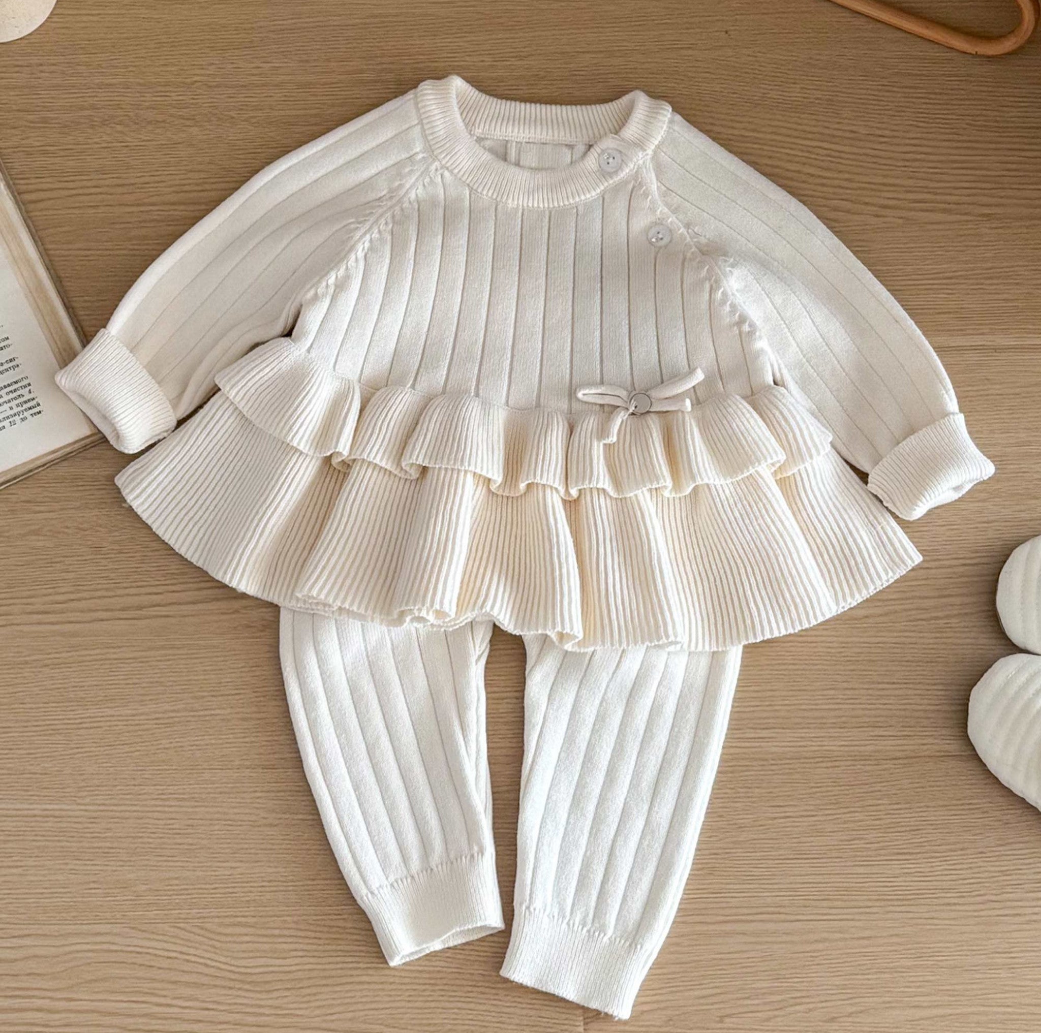 Ivory luxury knitted two piece