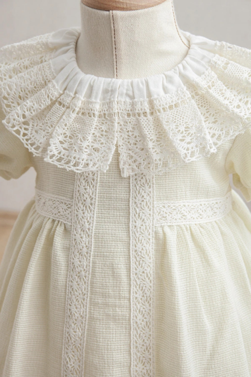 Palest apple woven lace dress