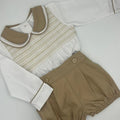 Boys Camel Smock Set