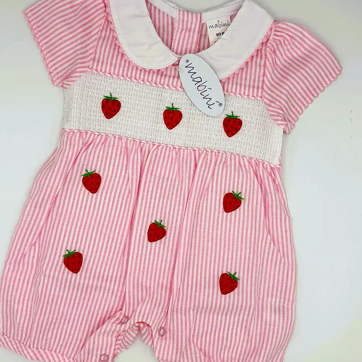 Strawberry Smock Romper
