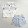 Blue Check Short Set