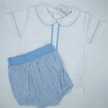 Blue And White Shirt Short Set