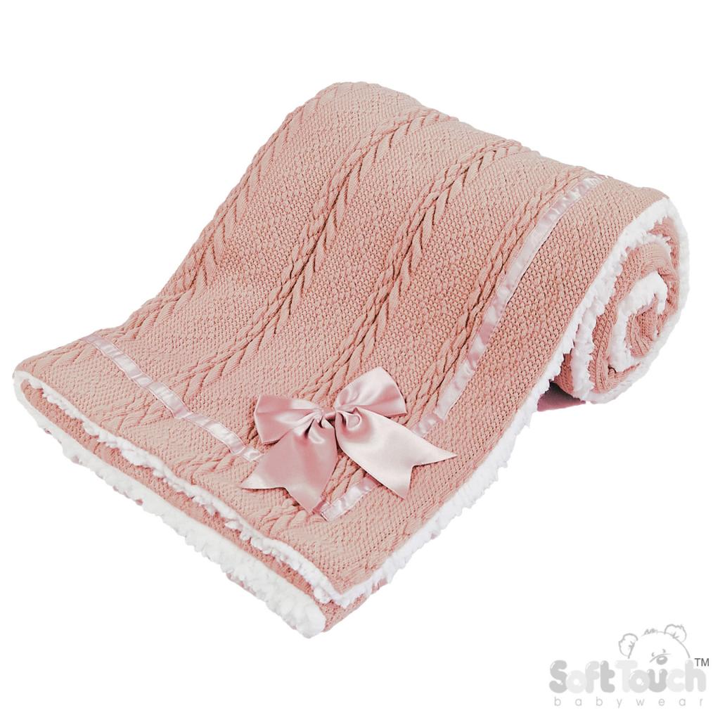Rose Satin Bow Sherpa