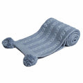 Dusty Blue Cable Knit Blanket