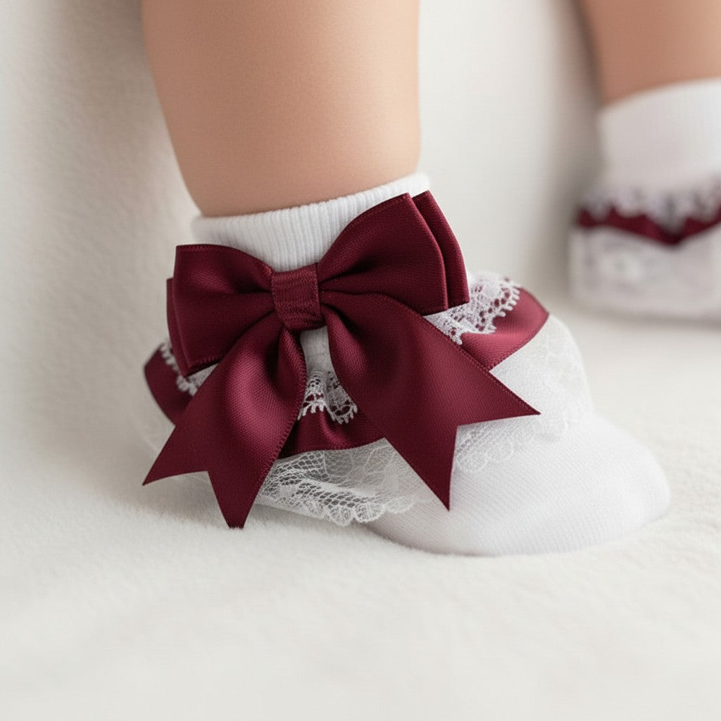 Burgundy Lace Sock