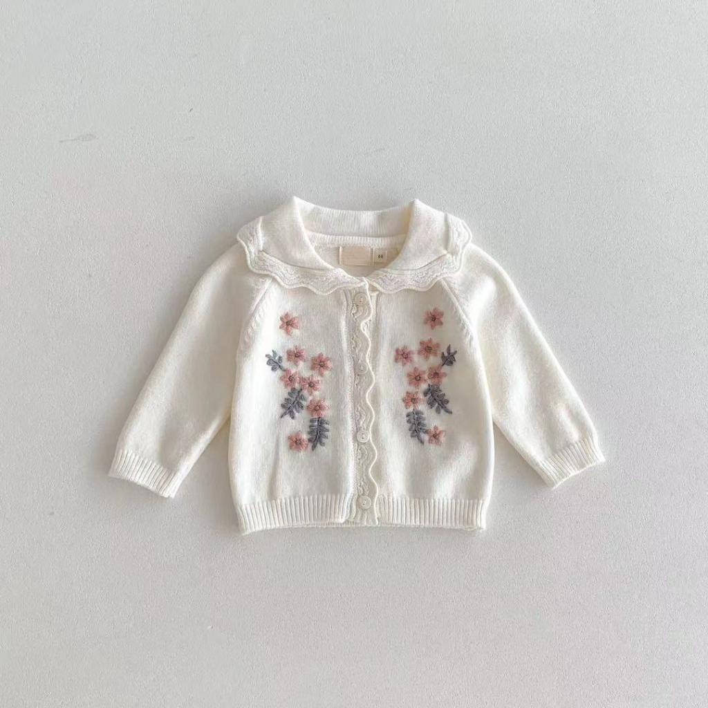 Ivory Floral Cardigan&Shorts